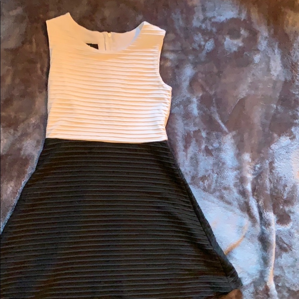 black and white dress